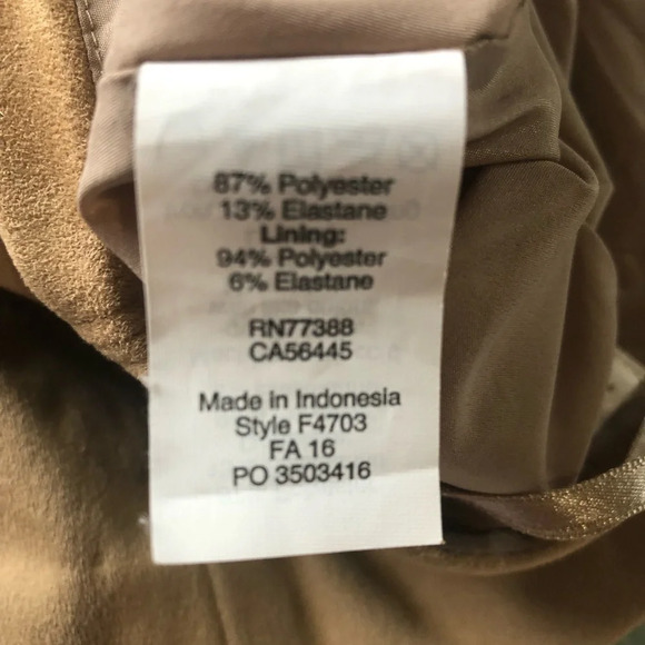 5/$25 J.crew  Faux Suede Pencil Skirt Size 2 Tan Back Zipper - Picture 3 of 12